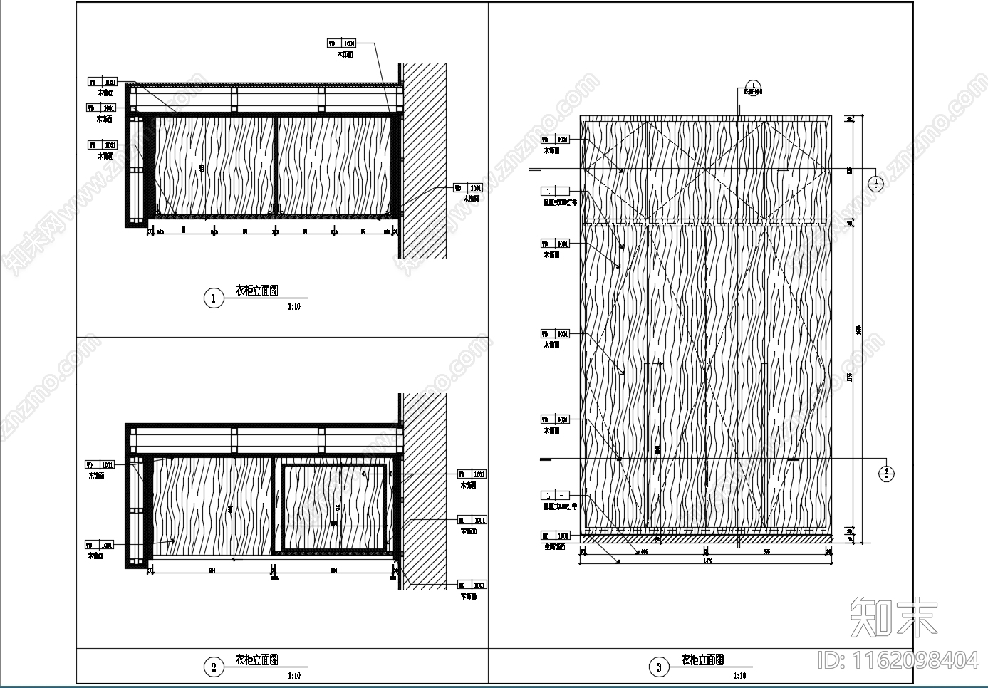 衣柜节点图cad施工图下载【ID:1162098404】