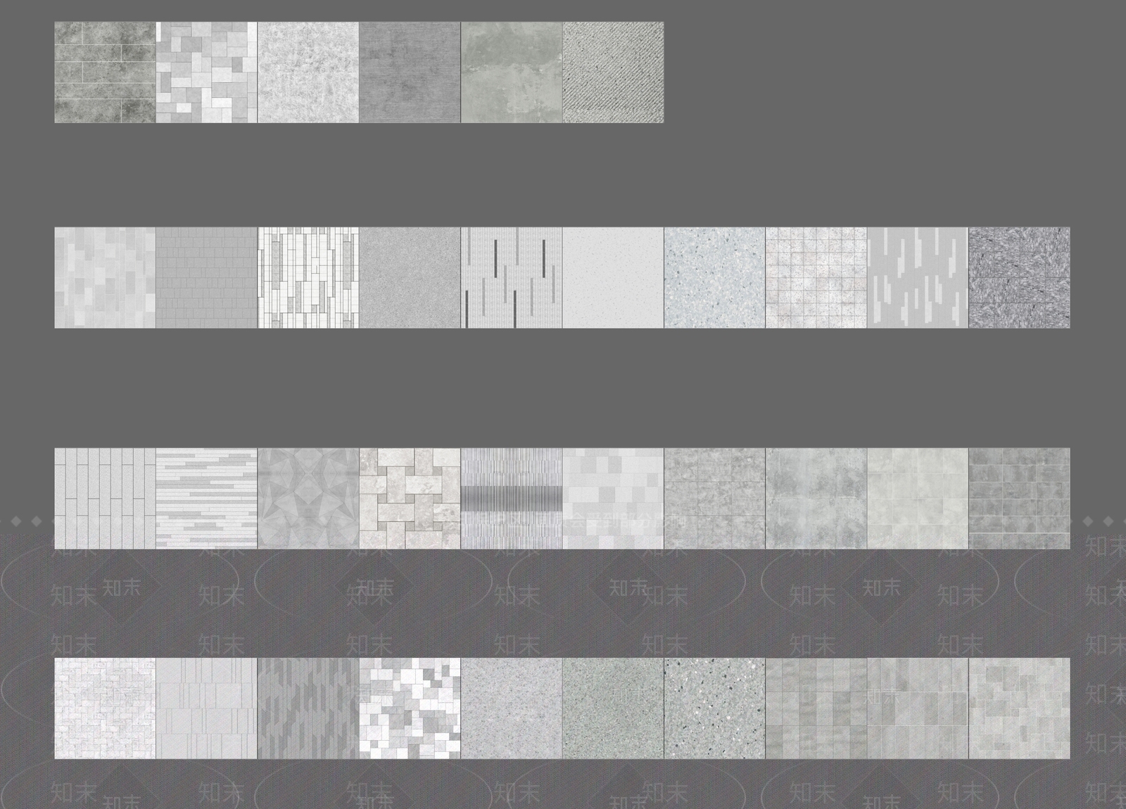公园共建等公共场景高清灰色石材无缝贴图合集SU模型下载【ID:1162101796】
