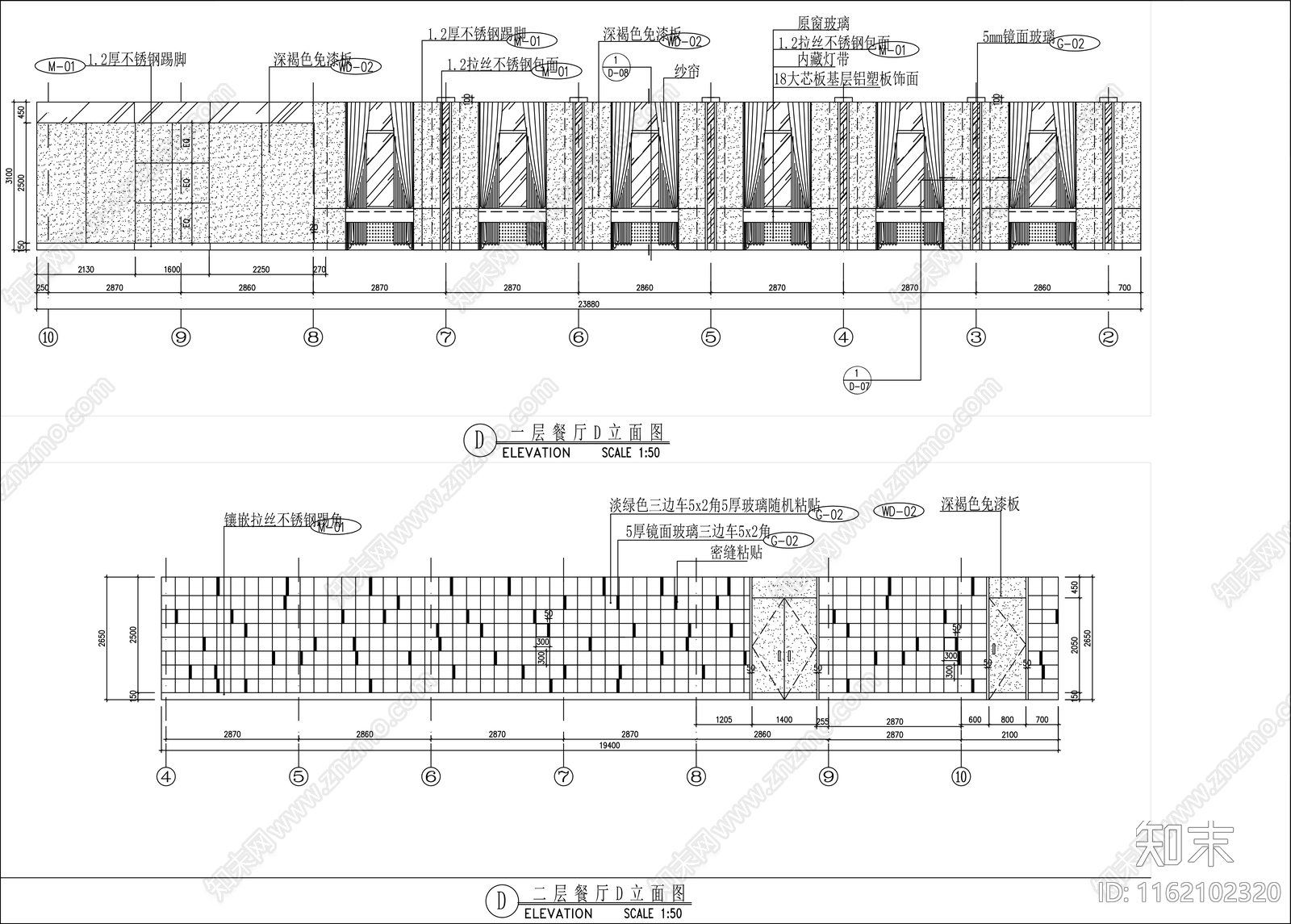 1000㎡中式火锅店全cad施工图下载【ID:1162102320】