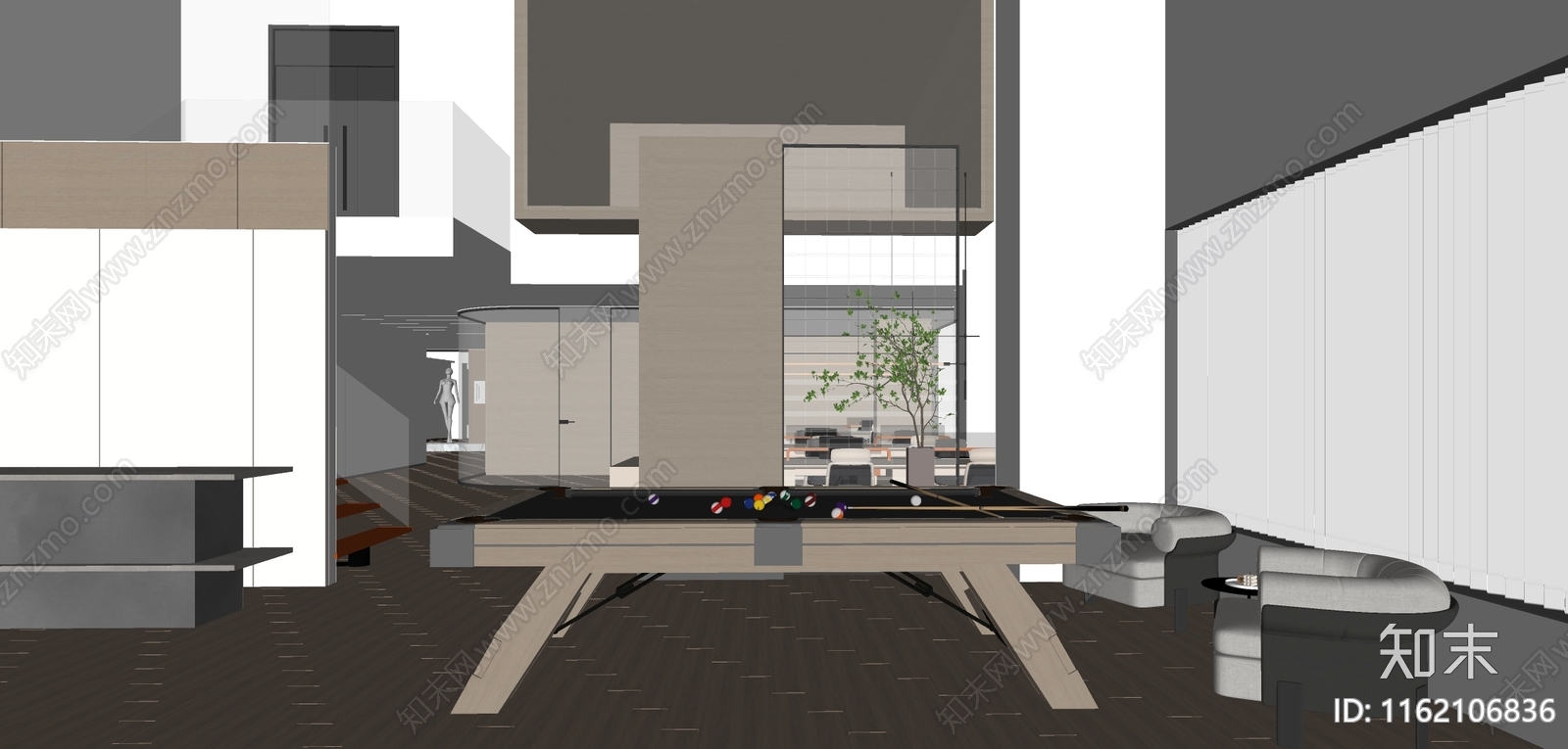 现代办公室SU模型下载【ID:1162106836】