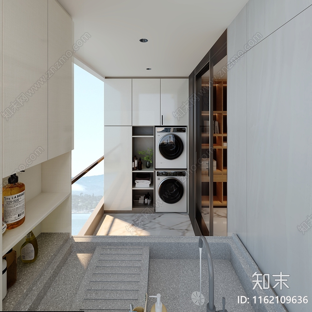 家居生活阳台3D模型下载【ID:1162109636】