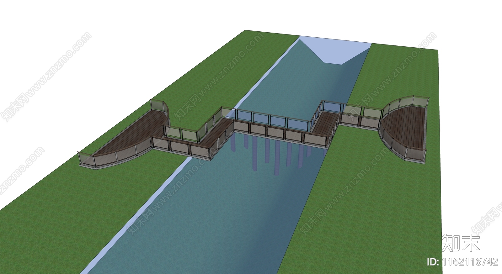 现代风格天桥SU模型下载【ID:1162116742】