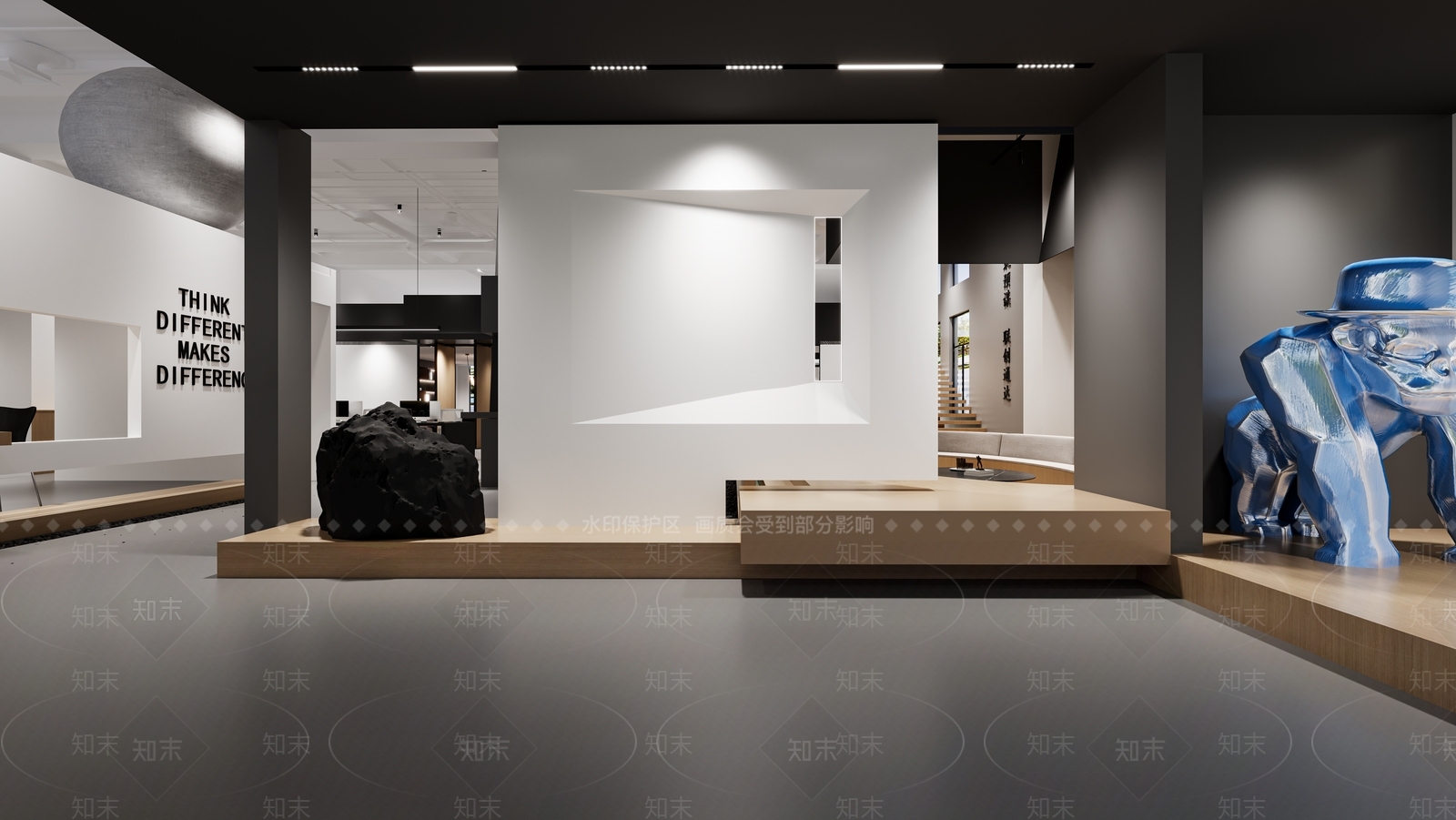 现代办公大厅3D模型下载【ID:1162122179】