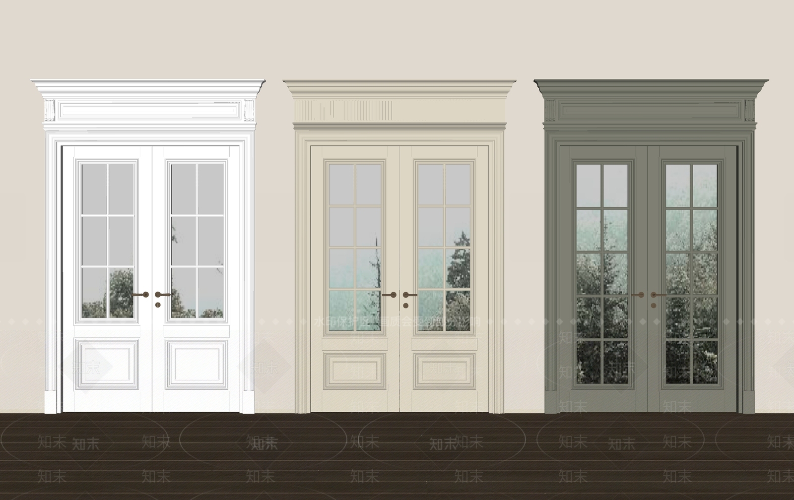 欧式双开门SU模型下载【ID:1162121950】
