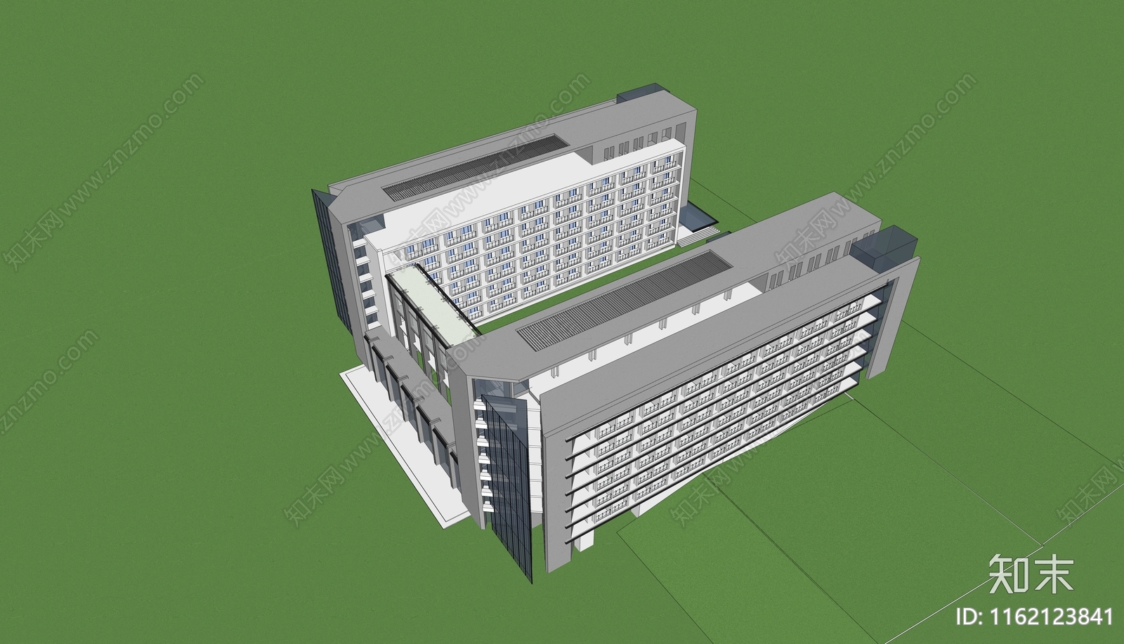 云南学院公建现代学校立面SU模型下载【ID:1162123841】