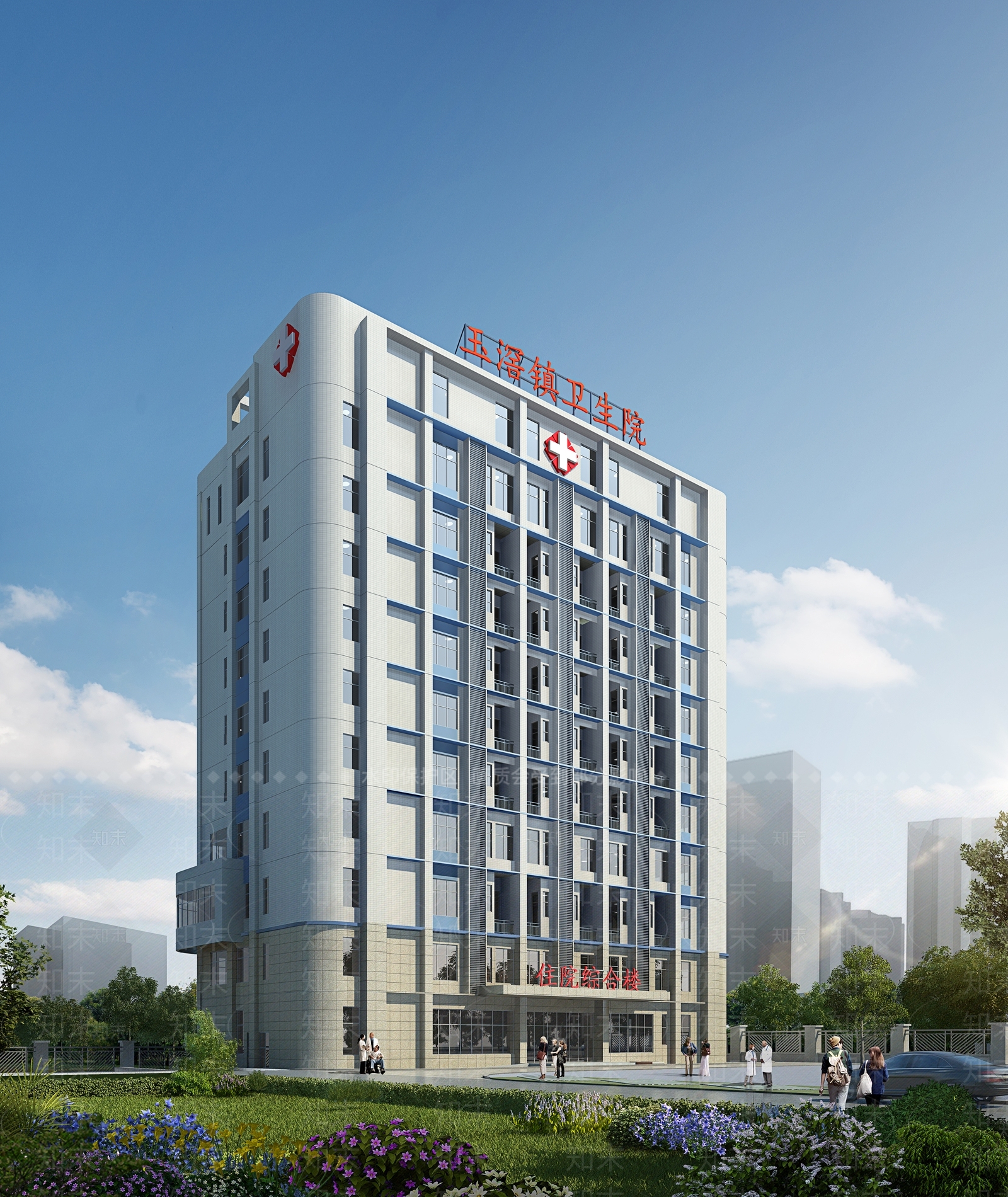 现代医院住院楼3D模型下载【ID:1162126659】