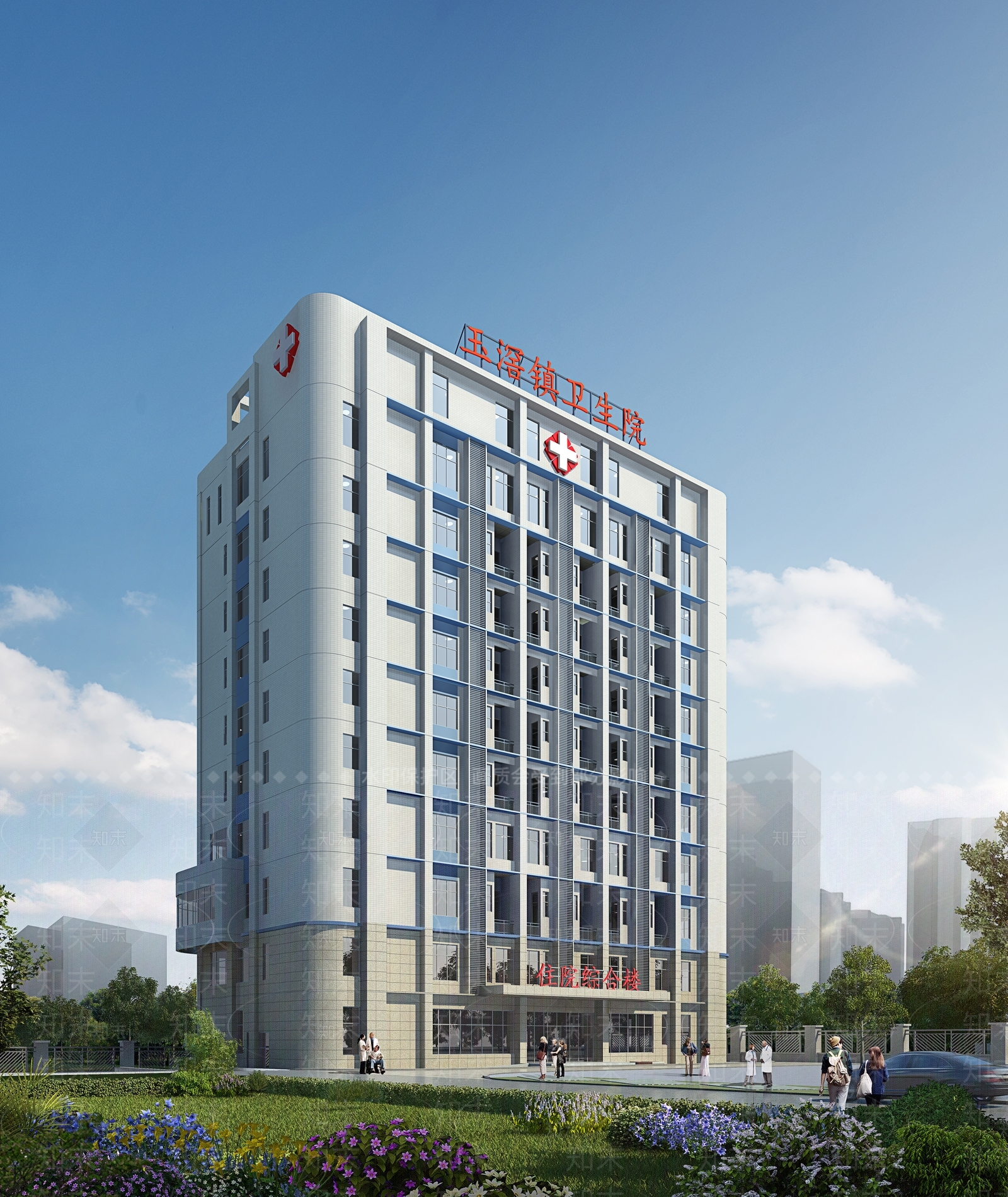 现代医院住院楼SU模型下载【ID:1162126777】