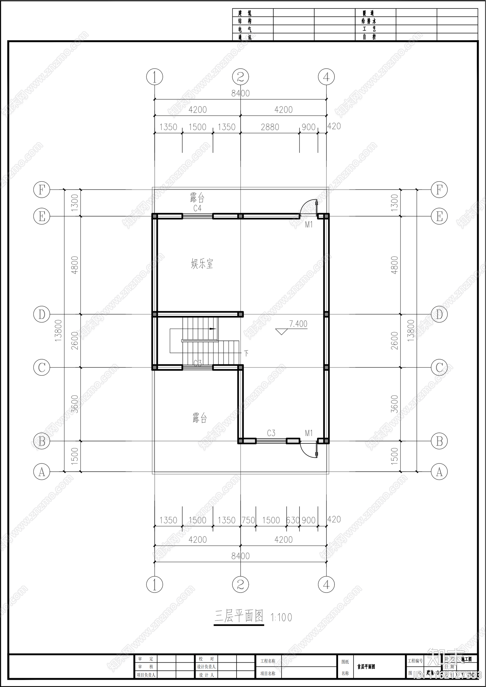 三层别cad施工图下载【ID:1162127533】