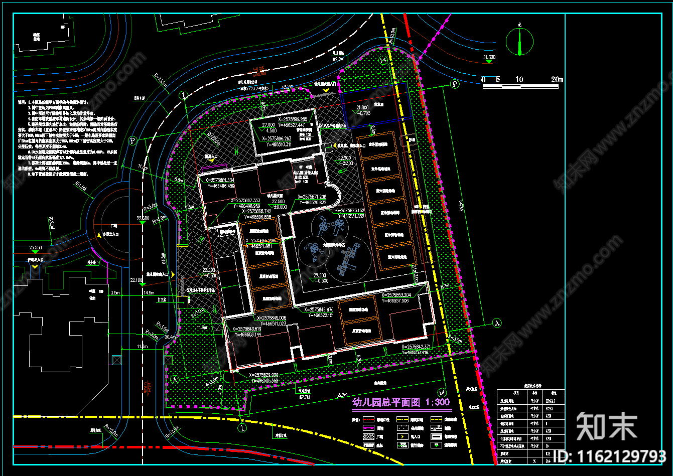 12B班幼儿园建筑总图施工图下载【ID:1162129793】
