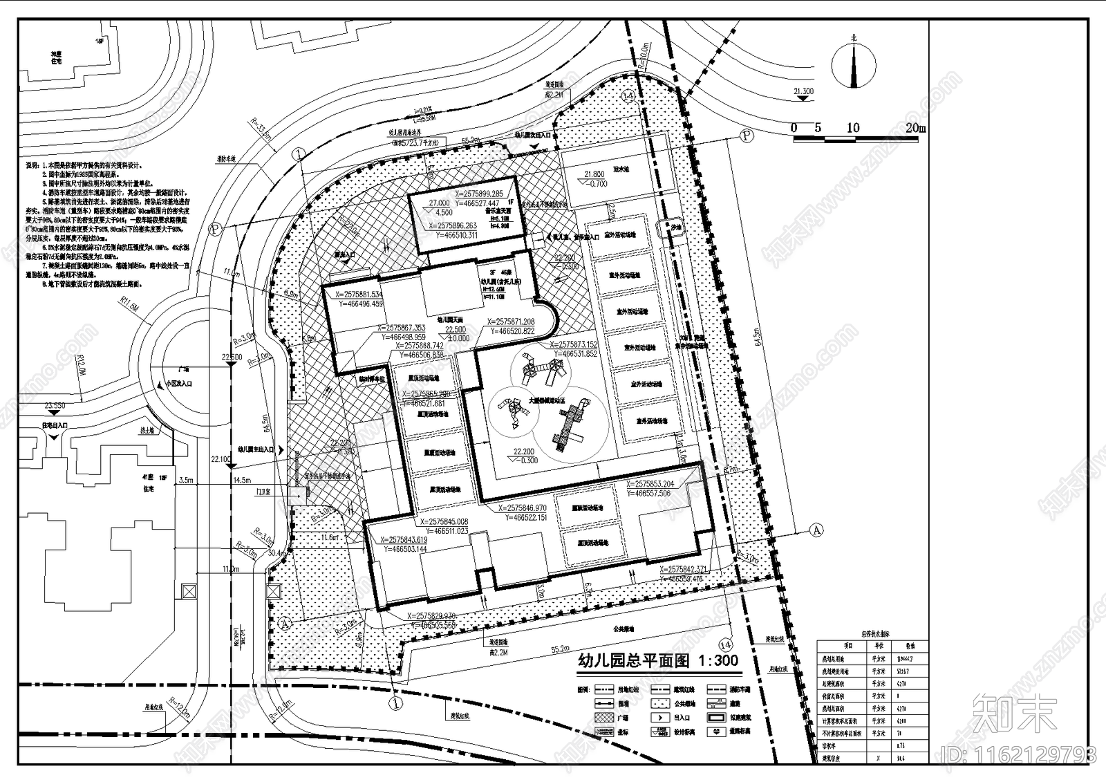 12B班幼儿园建筑总图施工图下载【ID:1162129793】