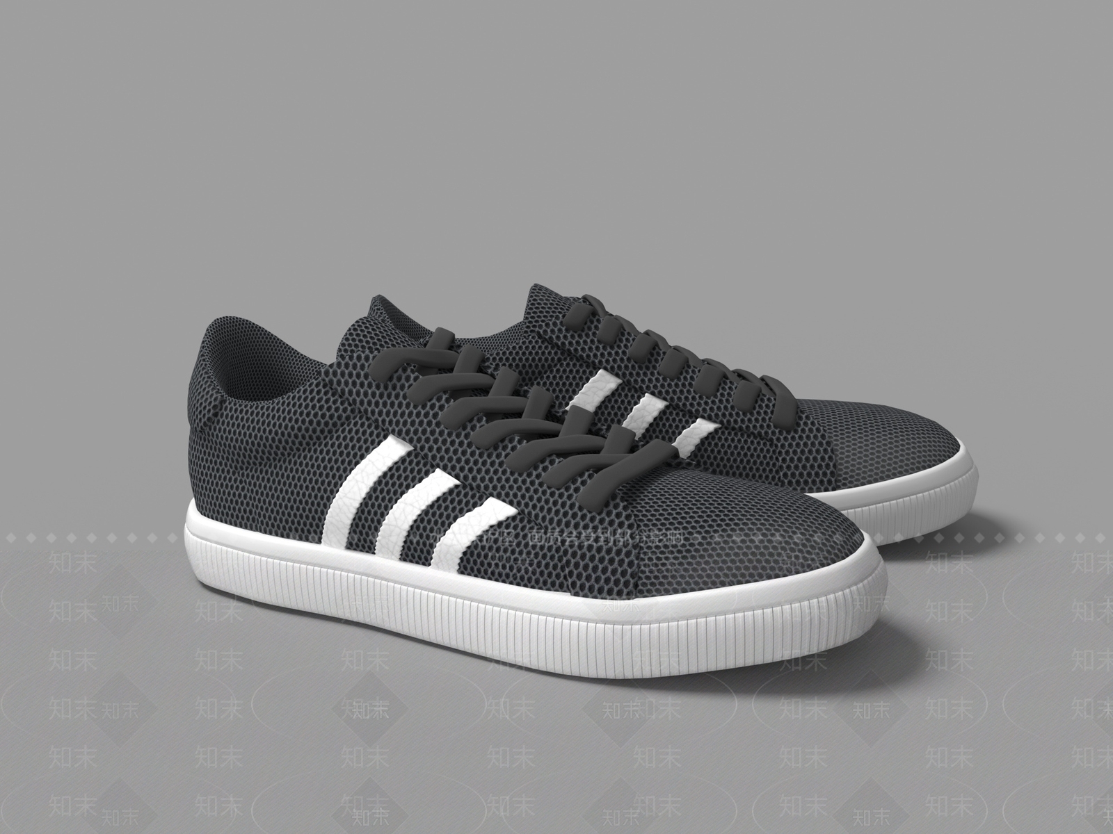 现代男鞋网面洞洞夏季凉鞋休闲运动鞋3D模型下载【ID:1162132871】