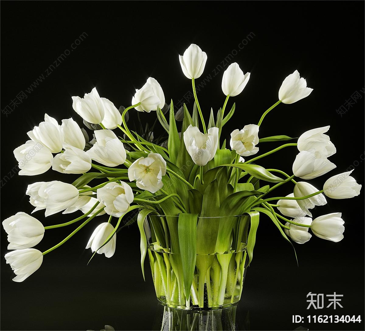 现代玻璃瓶鲜花3D模型下载【ID:1162134044】