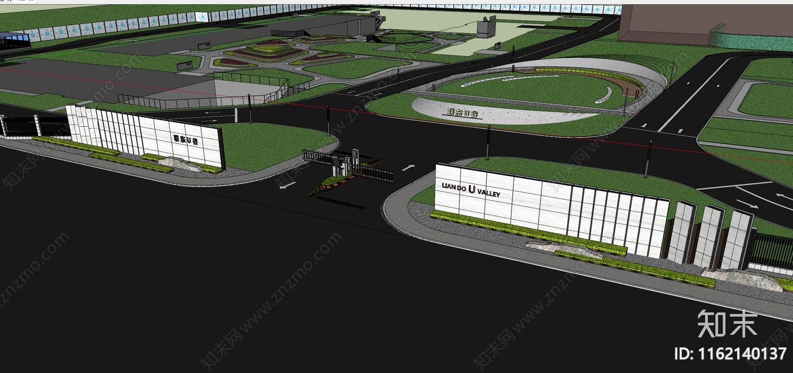 智能产业园办公景观大门设计SU模型下载【ID:1162140137】