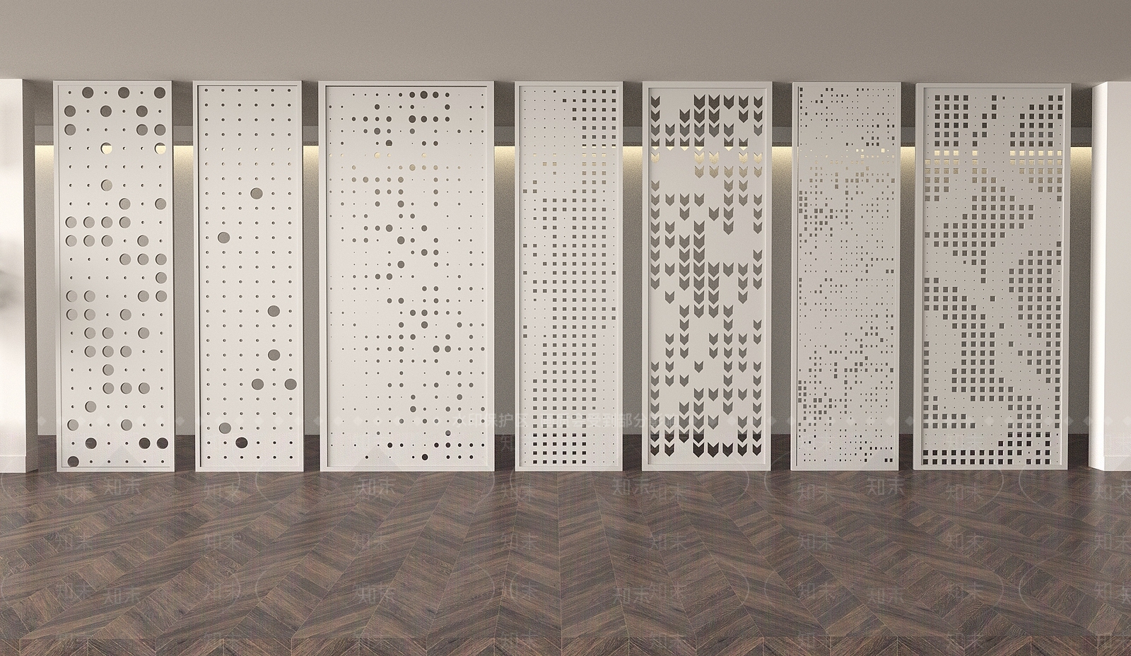 现代屏风隔断SU模型下载【ID:1162140326】