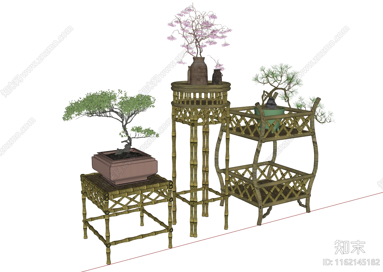 古代茶几茶桌SU模型下载【ID:1162145182】