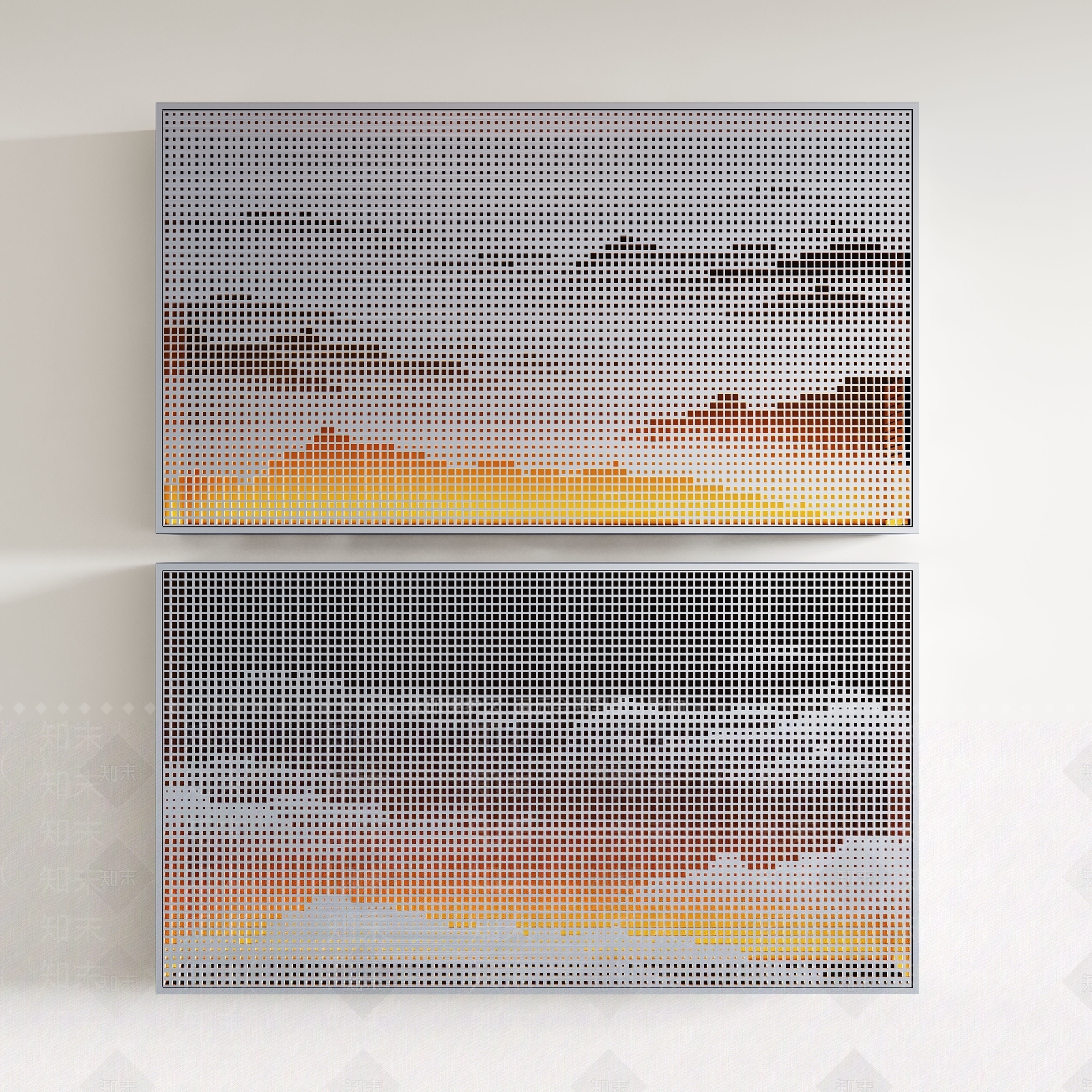 新中式山水穿孔板SU模型下载【ID:1162148534】