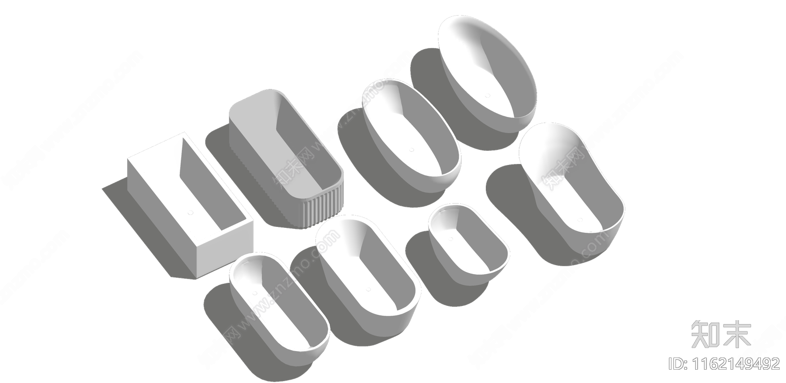 现代浴缸SU模型下载【ID:1162149492】
