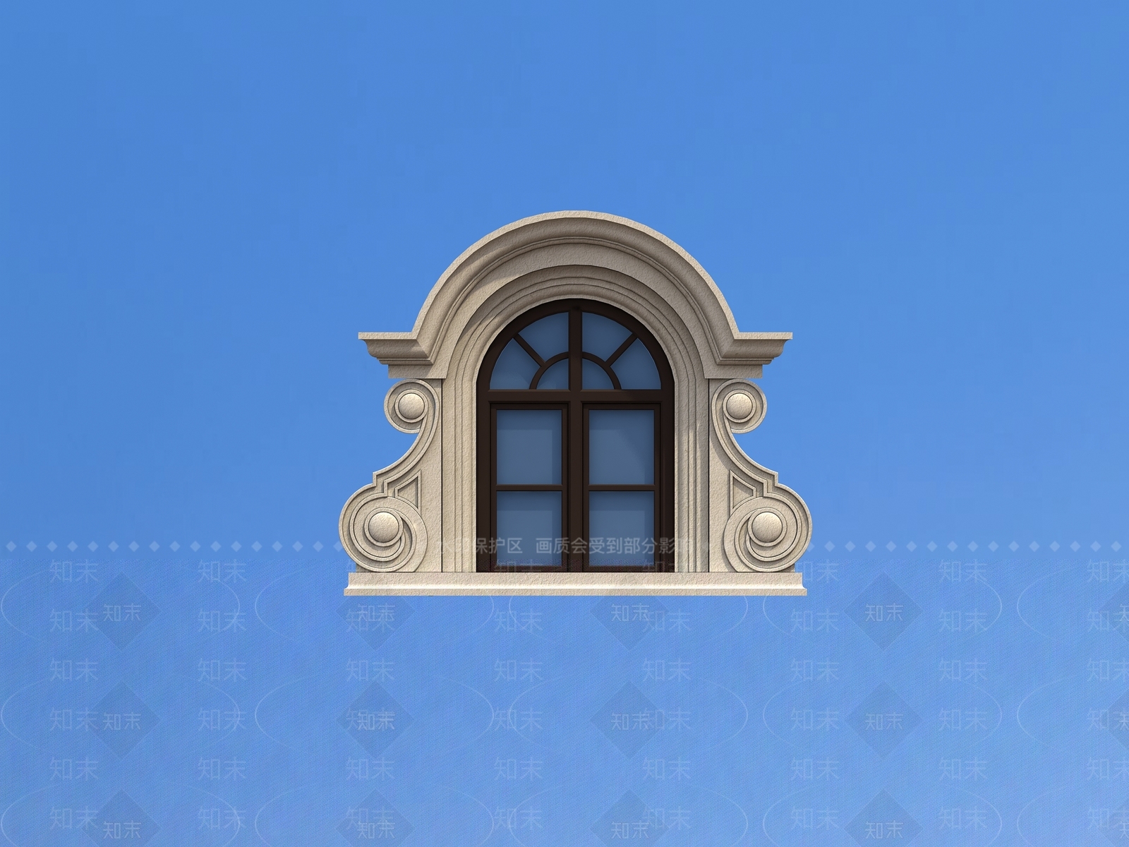 欧式古典石材别墅门窗3D模型下载【ID:1162151627】