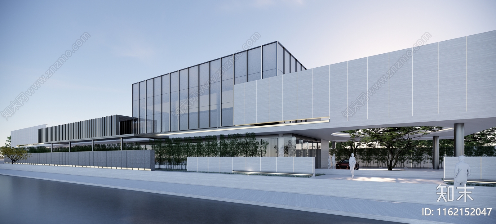 现代售楼处建筑SU模型精品下载_SketchUp模型_知末网