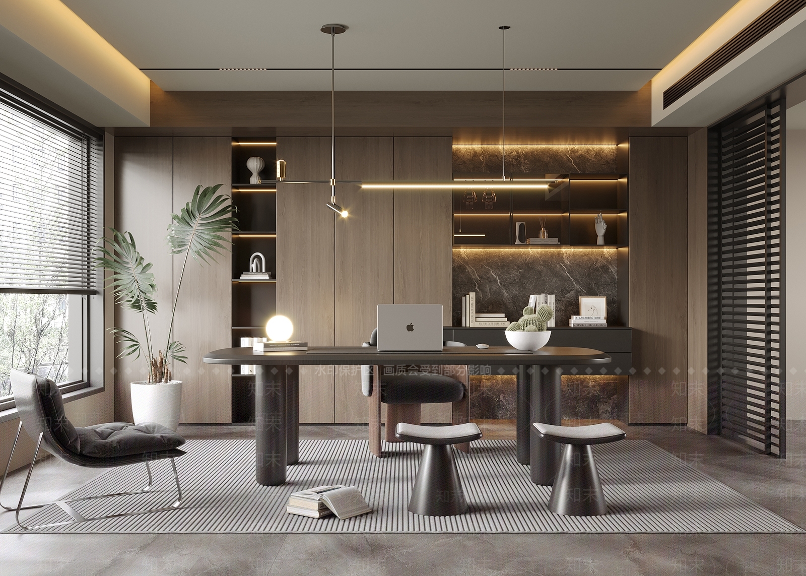 现代办公室3D模型下载【ID:1214610413】