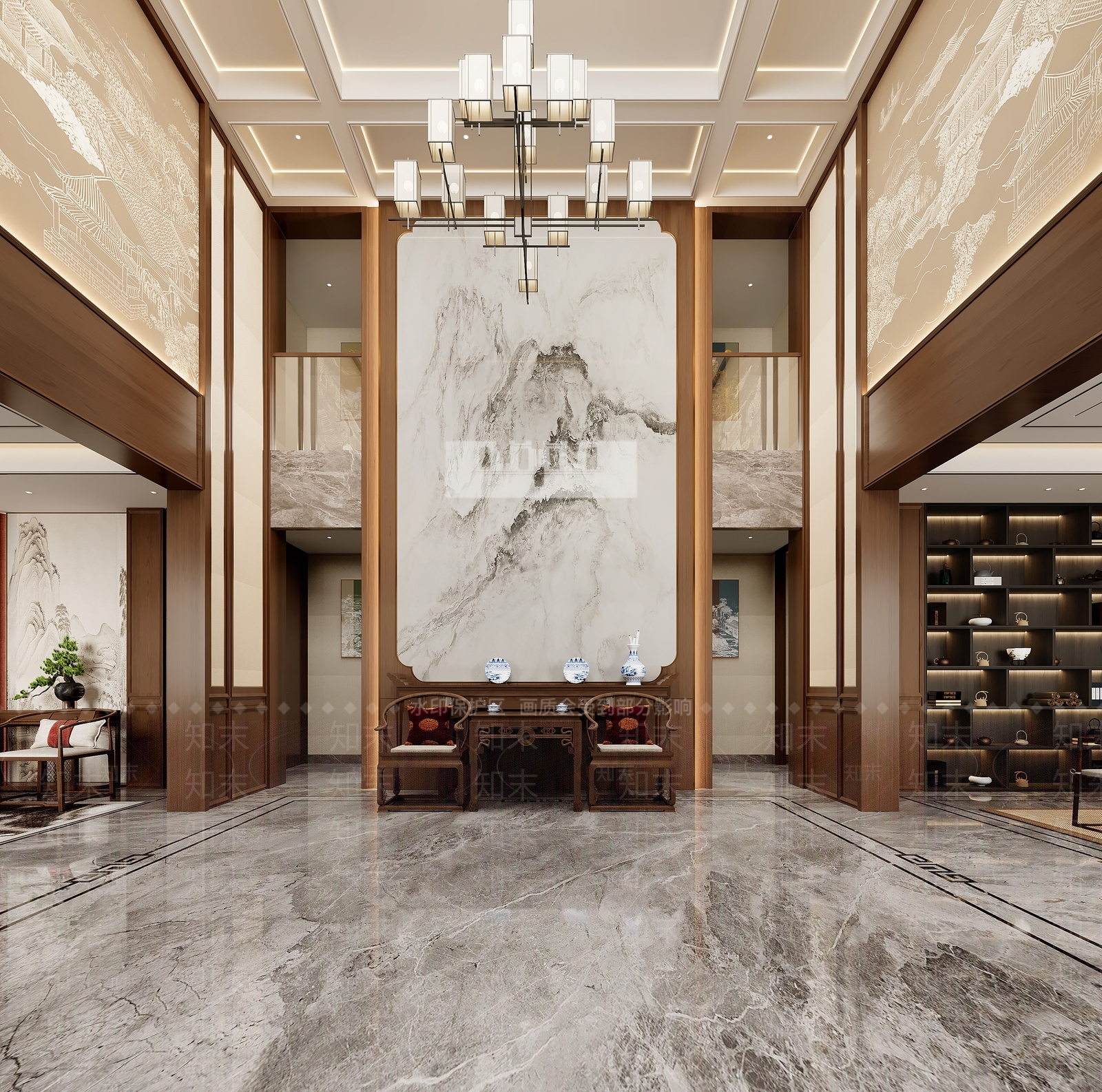 新中式玄关3D模型下载【ID:1162154836】