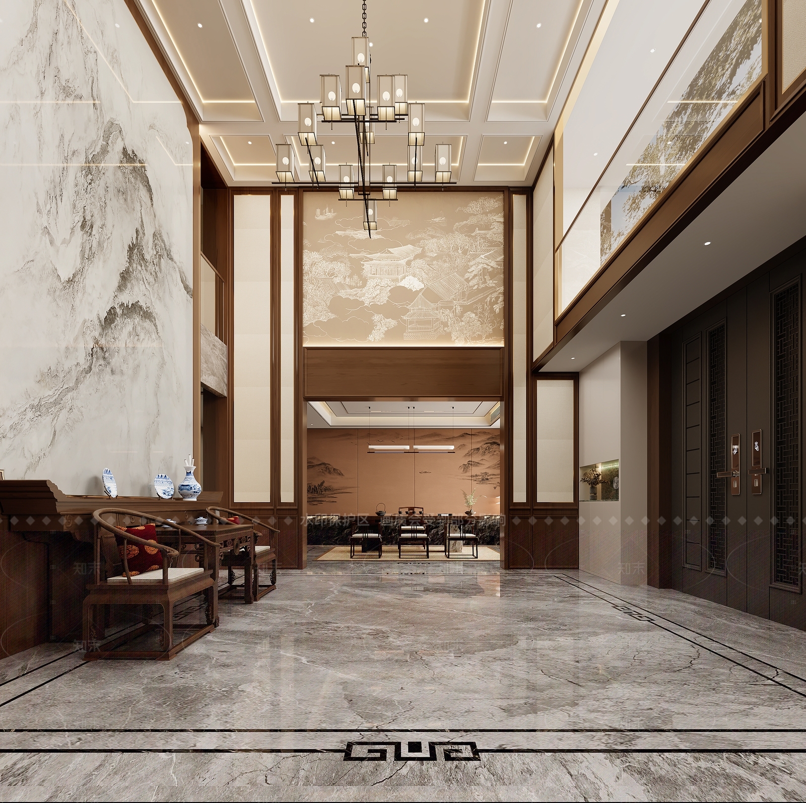 新中式玄关3D模型下载【ID:1162154836】