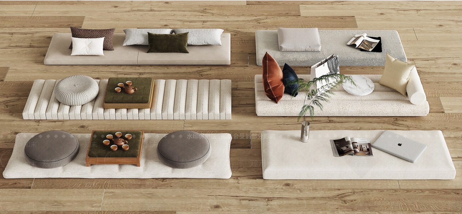 现代飘窗垫3D模型下载【ID:1162154963】