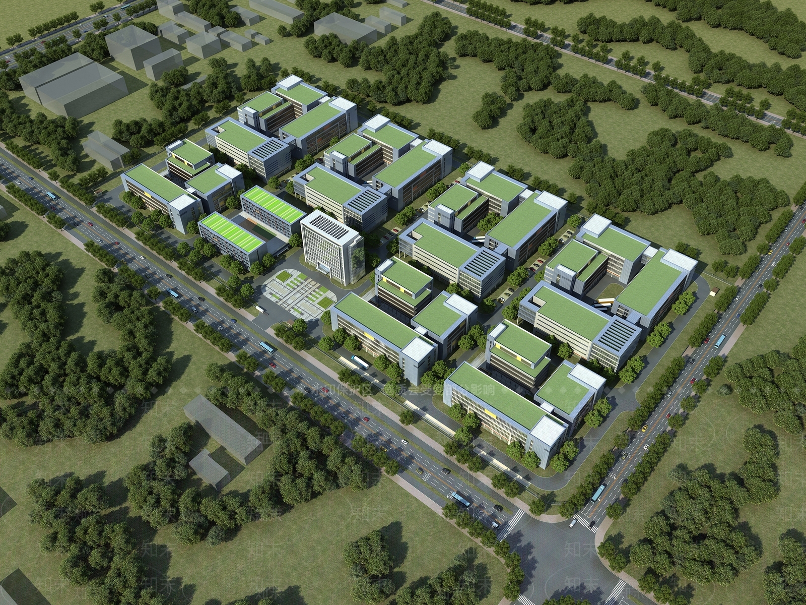 厂房鸟瞰3D模型下载【ID:1162157241】
