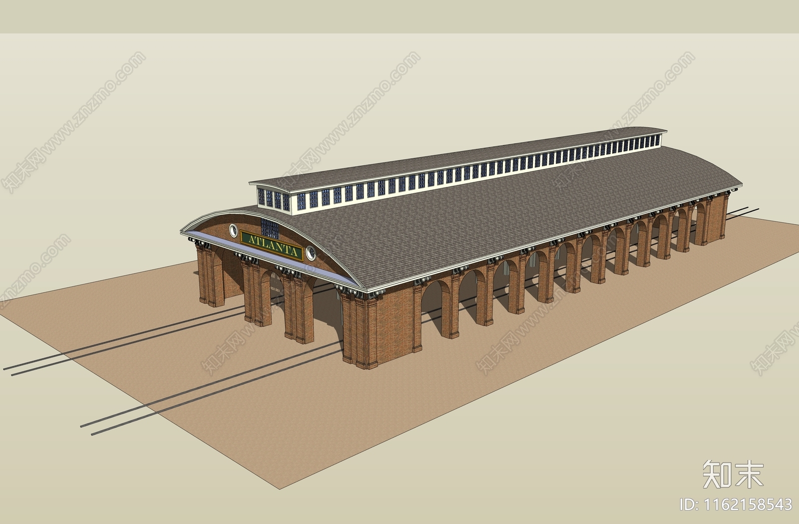 01欧洲红砖火车站台railwaySU模型下载【ID:1162158543】