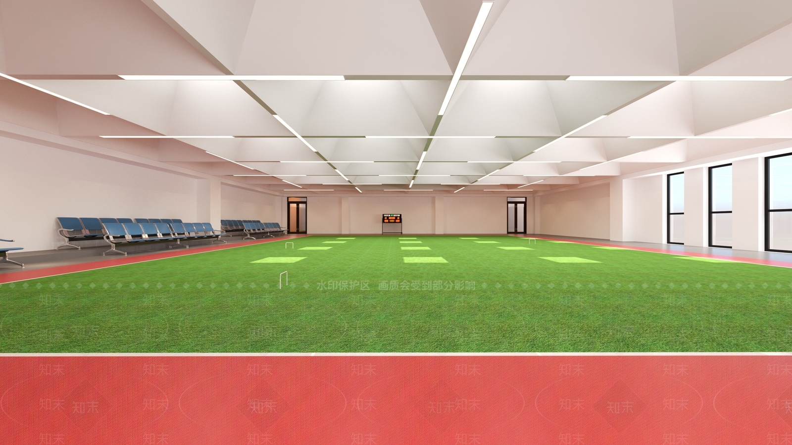 室内门球室SU模型下载【ID:1162159375】