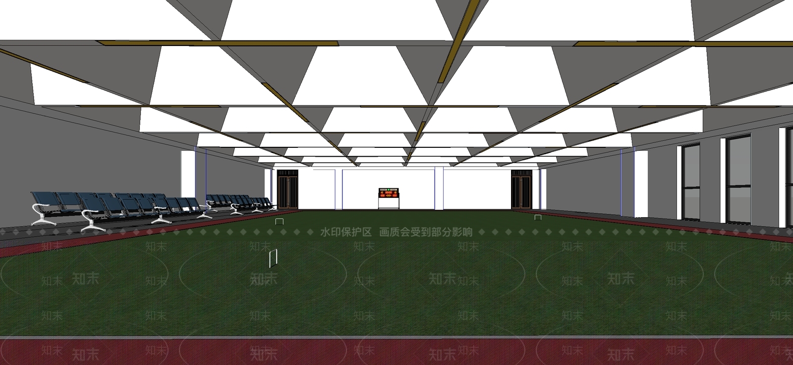 室内门球室SU模型下载【ID:1162159375】