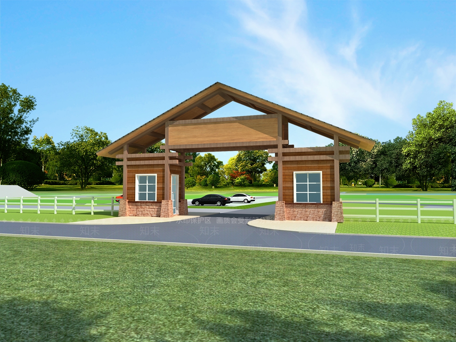 现代农业公园大门3D模型下载【ID:1162159595】