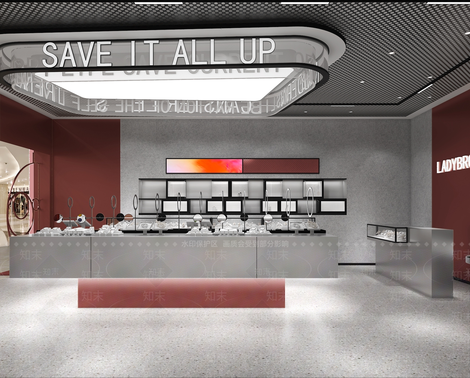 现代珠宝饰品店3D模型下载【ID:1162165703】