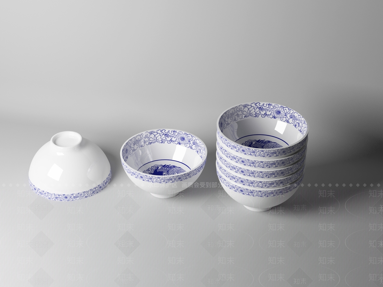 青花瓷碗3D模型下载【ID:1162160745】