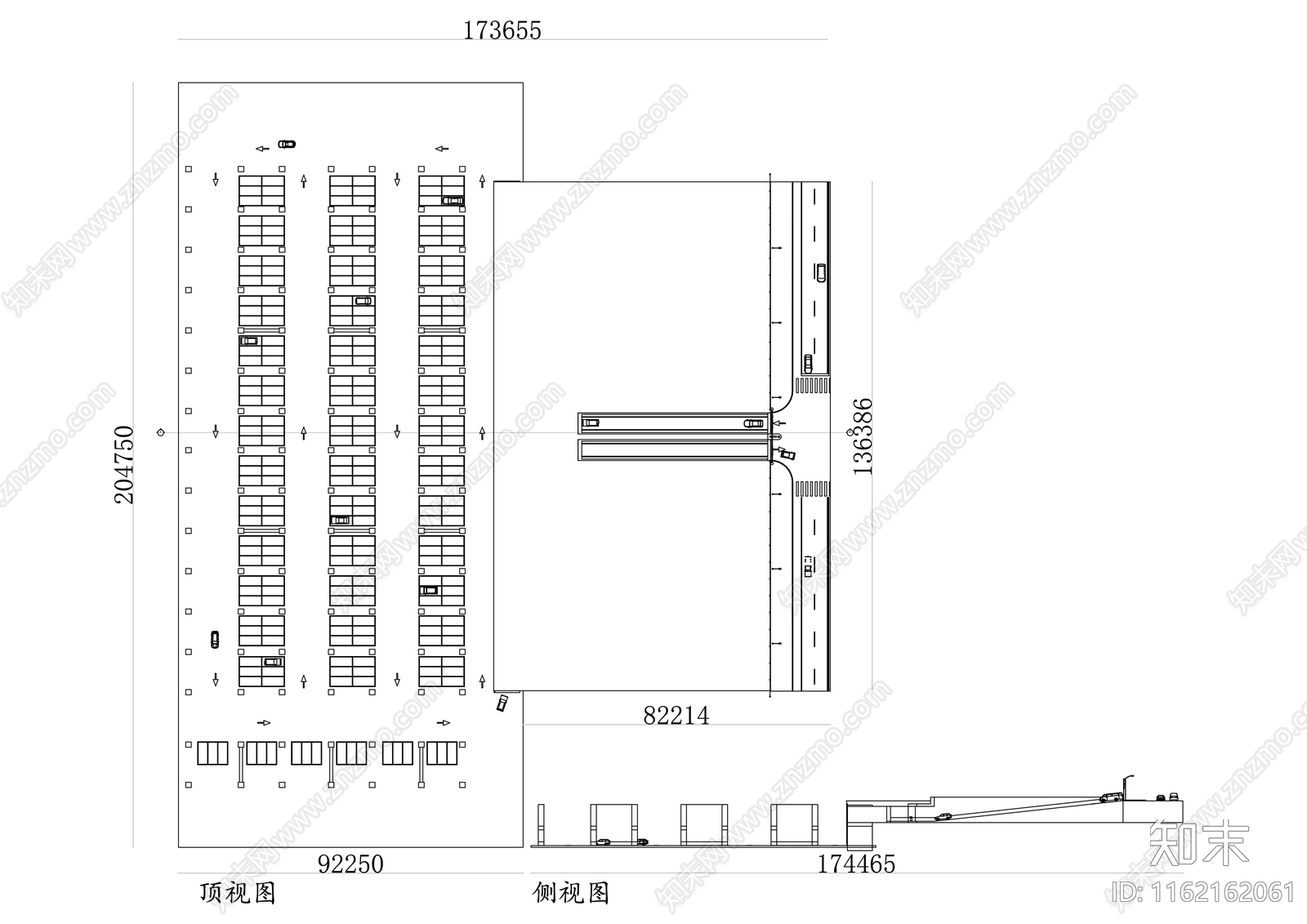 带坡道的地下停车场施工图下载【ID:1162162061】