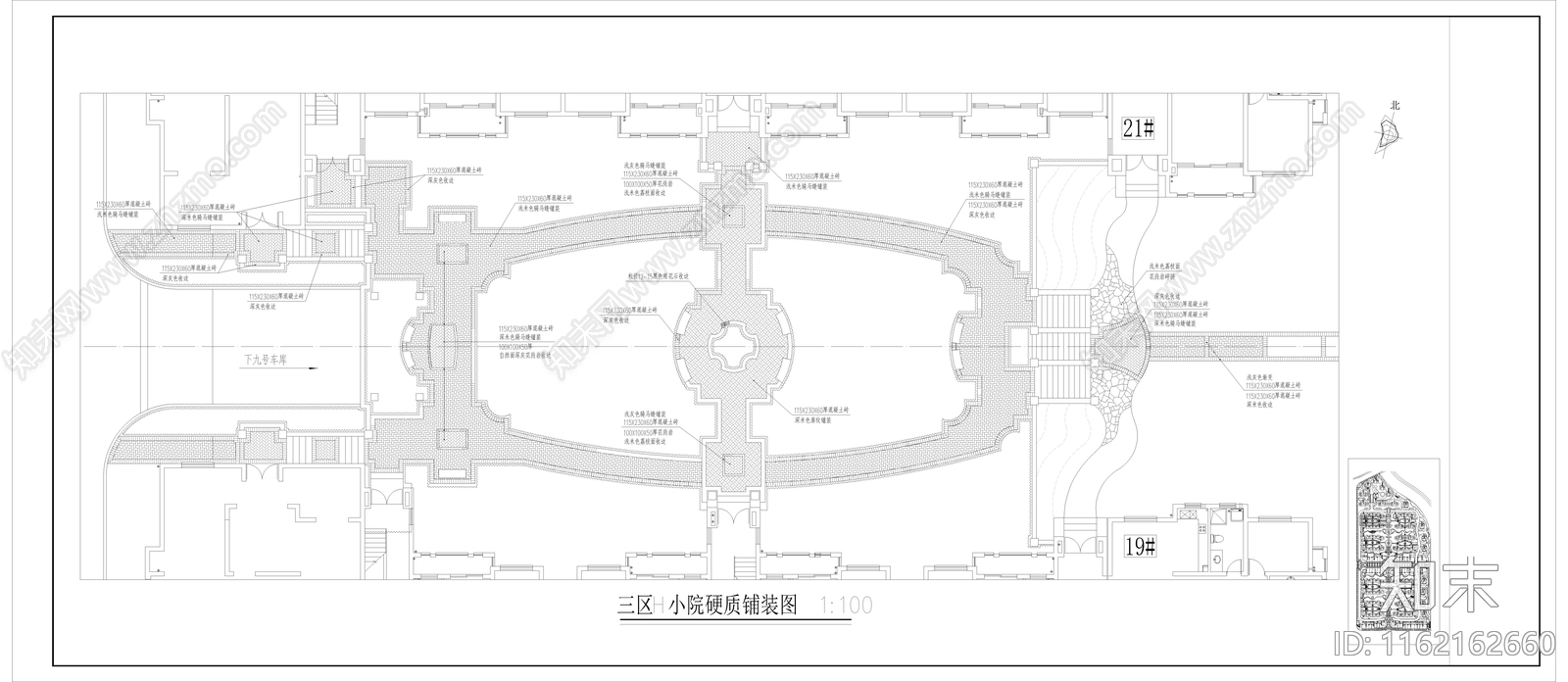 楼间距景观平面图施工图下载【ID:1162162660】