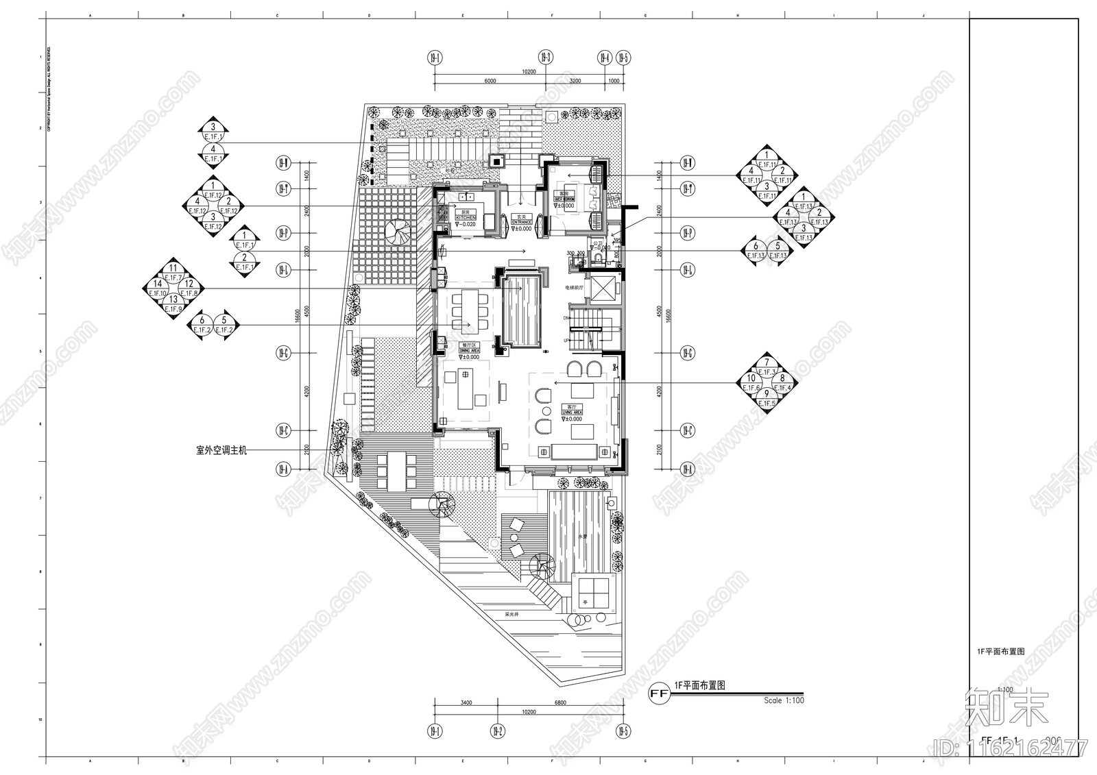 独栋别墅装修图cad施工图下载【ID:1162162477】