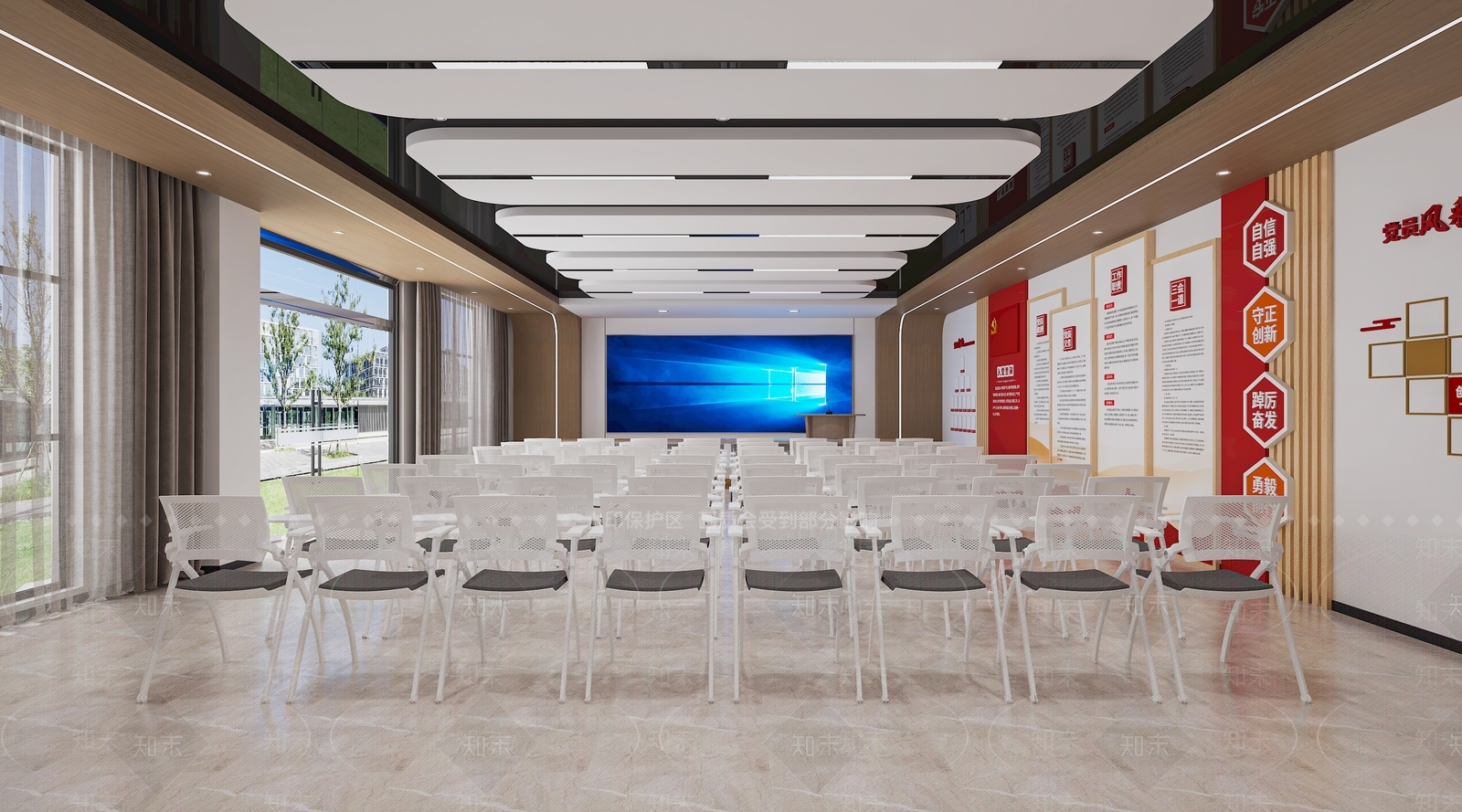 现代多功能室会议室3D模型下载【ID:1162162556】