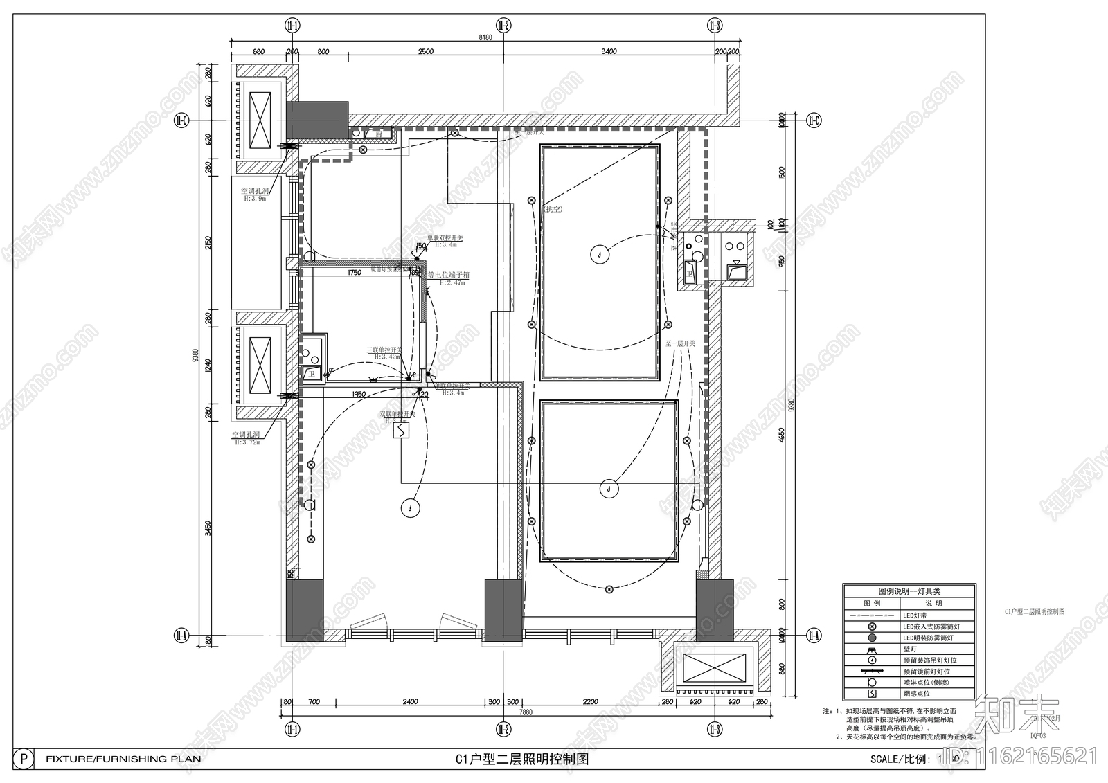 精装修复式loft住宅设cad施工图下载【ID:1162165621】