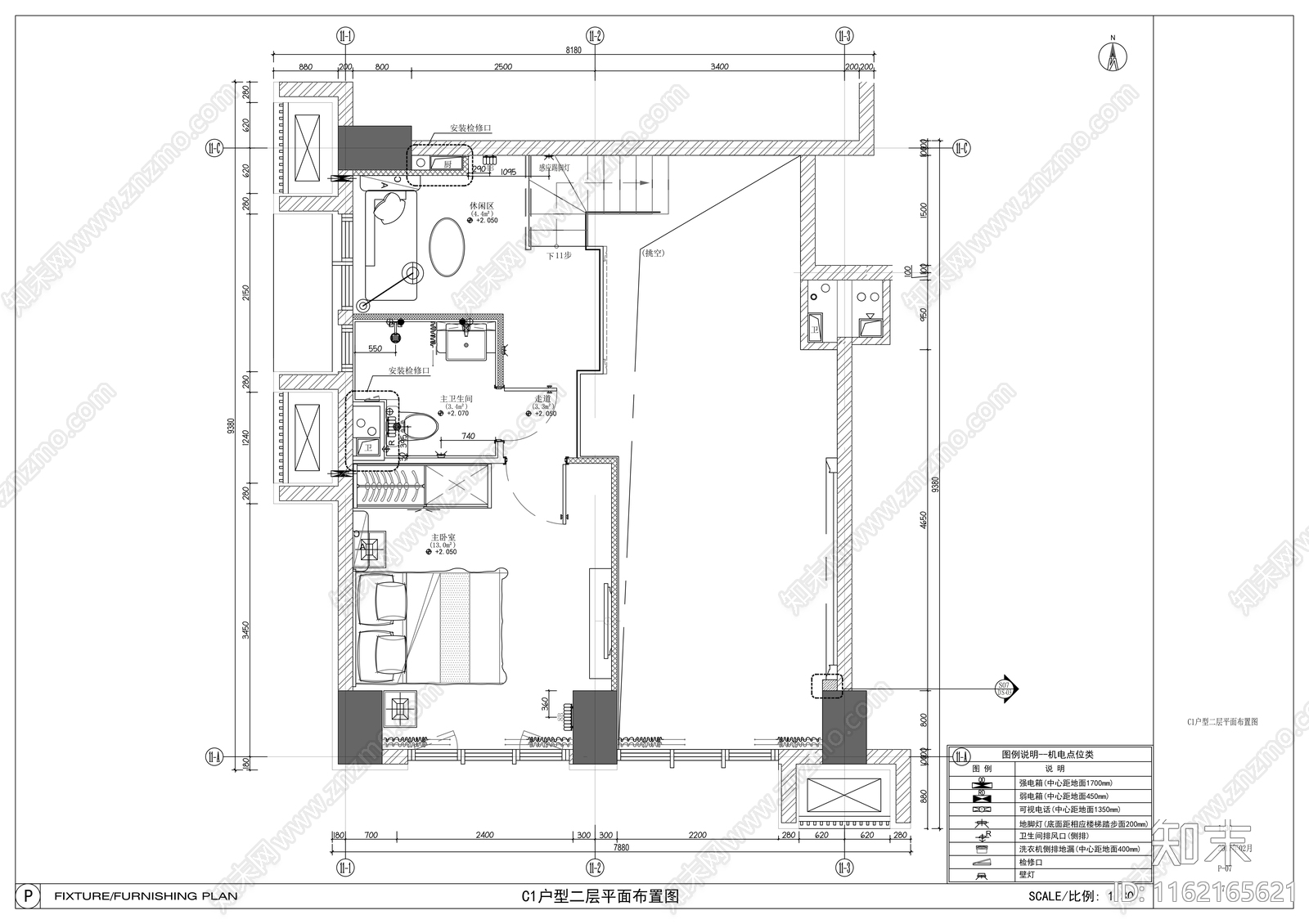 精装修复式loft住宅设cad施工图下载【ID:1162165621】