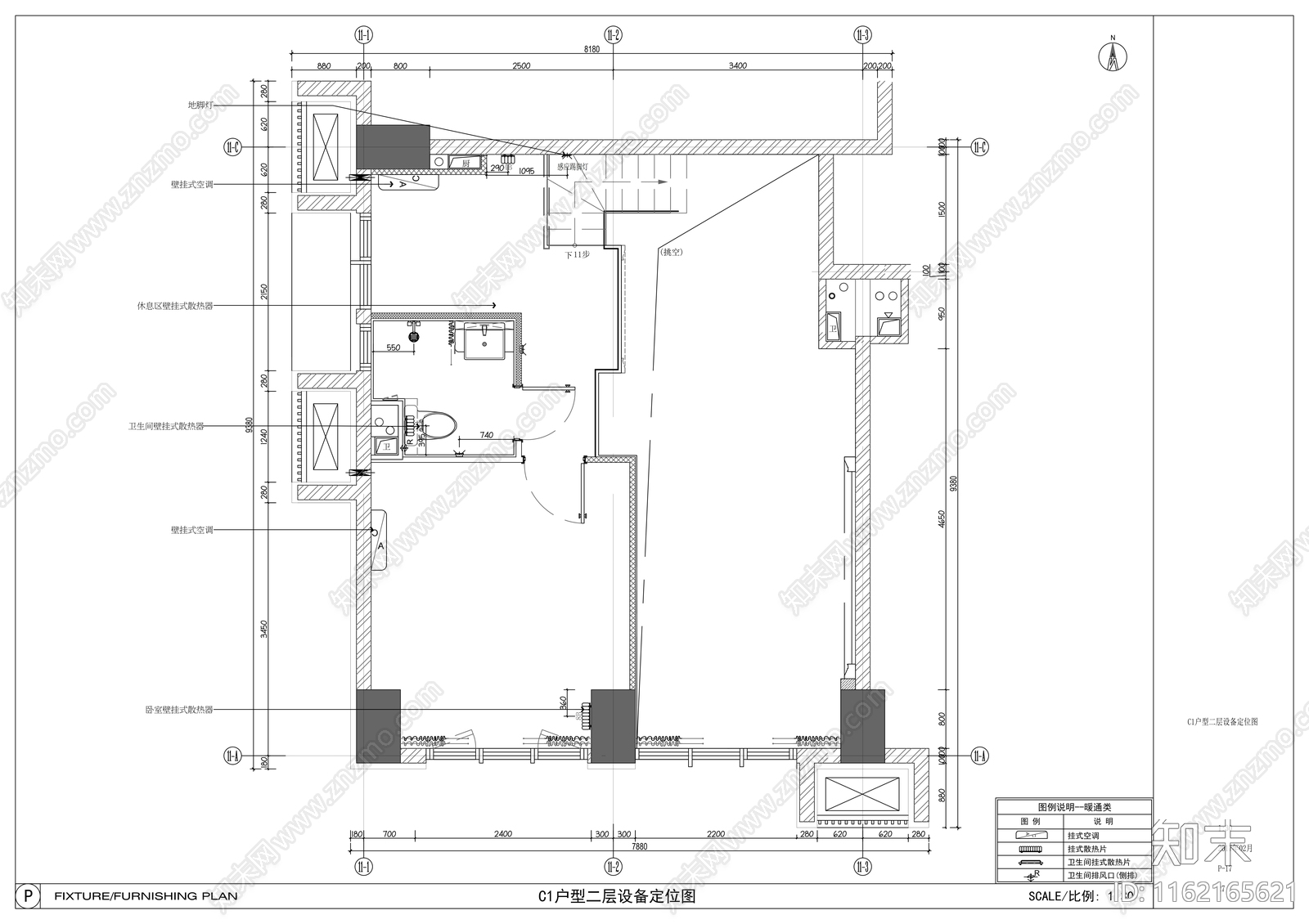 精装修复式loft住宅设cad施工图下载【ID:1162165621】