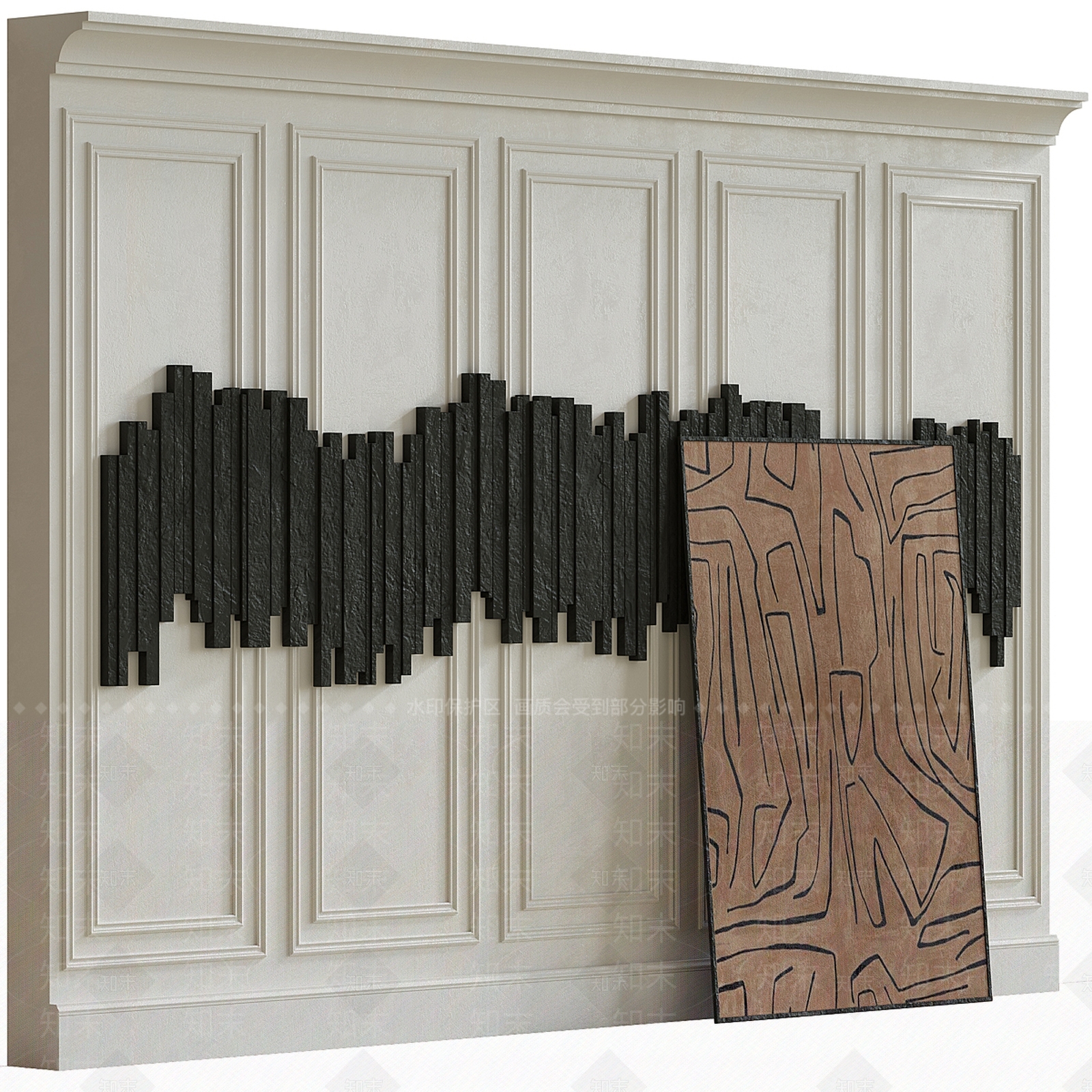 现代墙面挂件3D模型下载【ID:1162168342】