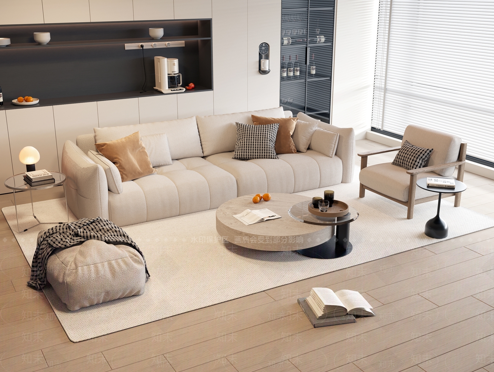 皮质组合沙发SU模型下载【ID:1162170500】