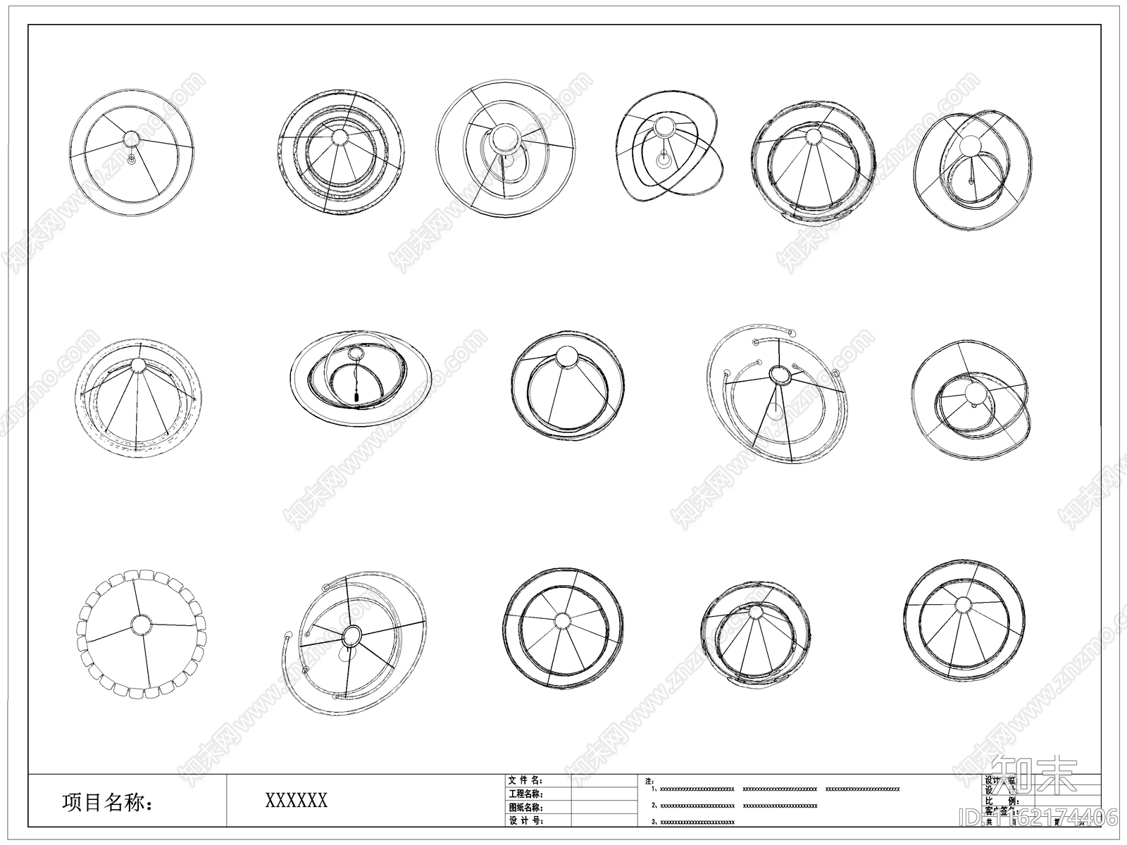 现代吊灯施工图下载【ID:1162174406】