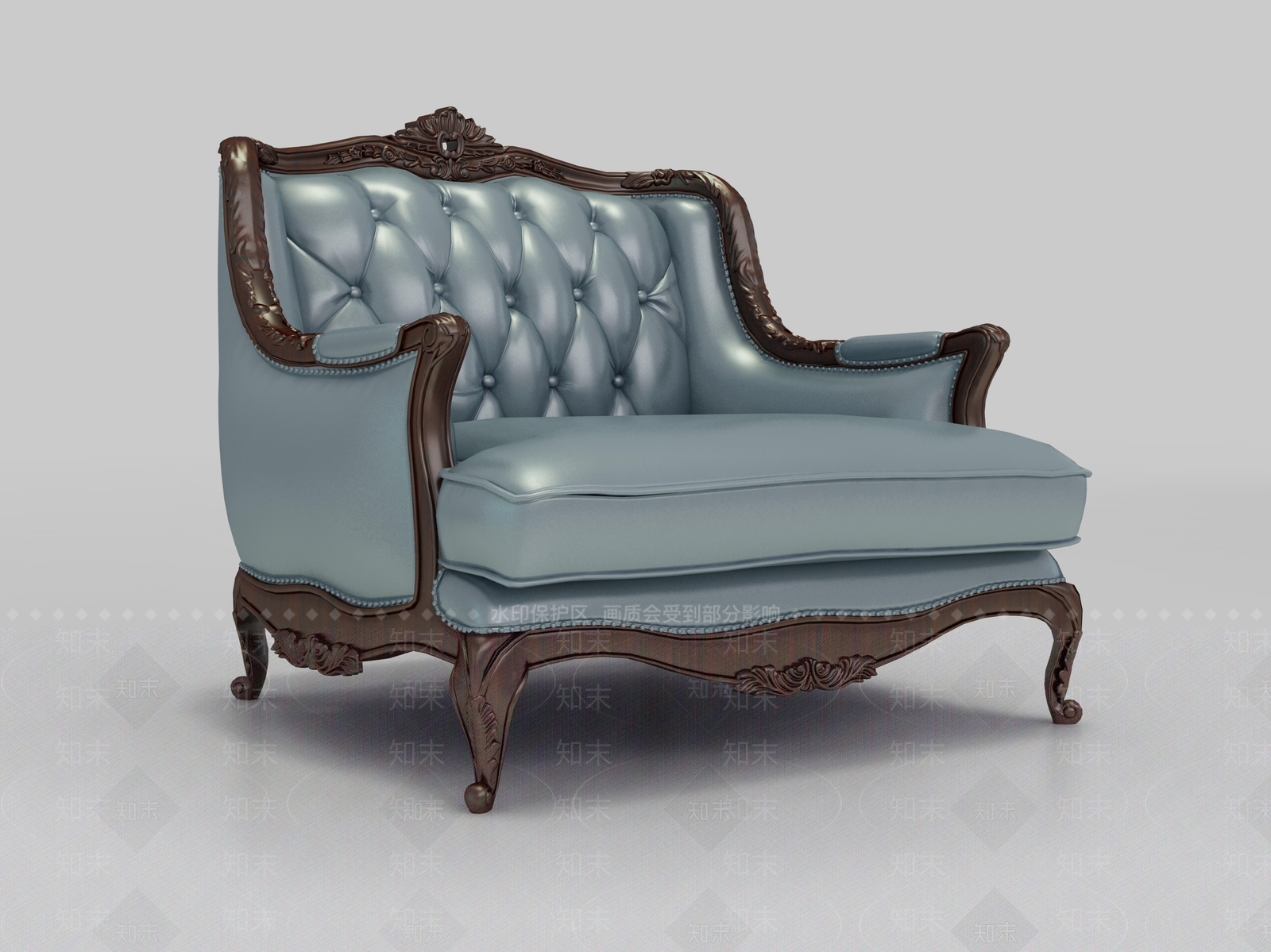 欧式古典单人沙发3D模型下载【ID:1162174814】