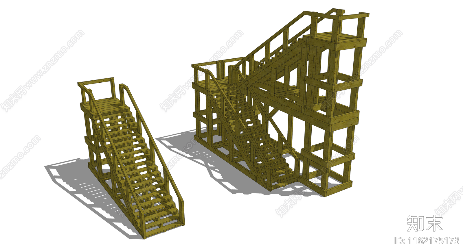 扶手楼梯SU模型下载【ID:1162175173】