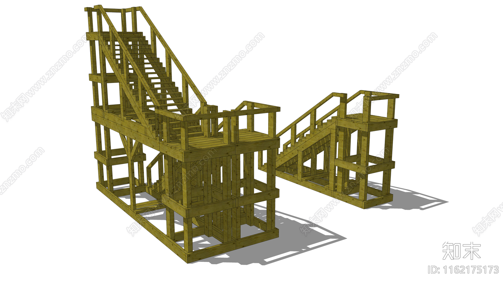扶手楼梯SU模型下载【ID:1162175173】