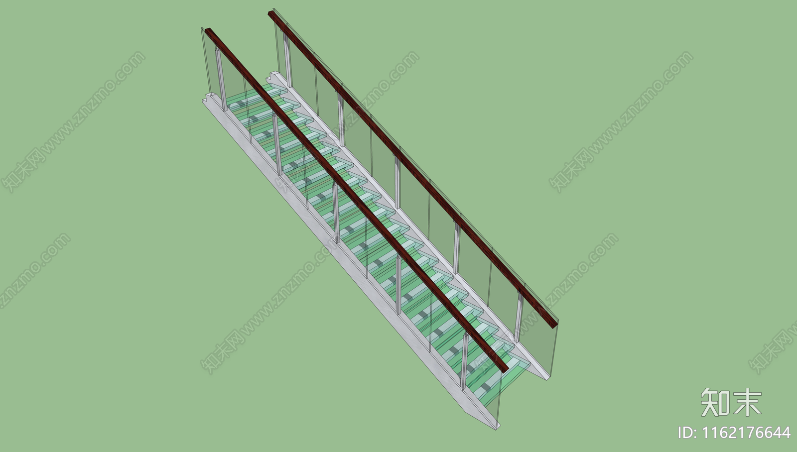 现代扶手楼梯SU模型下载【ID:1162176644】