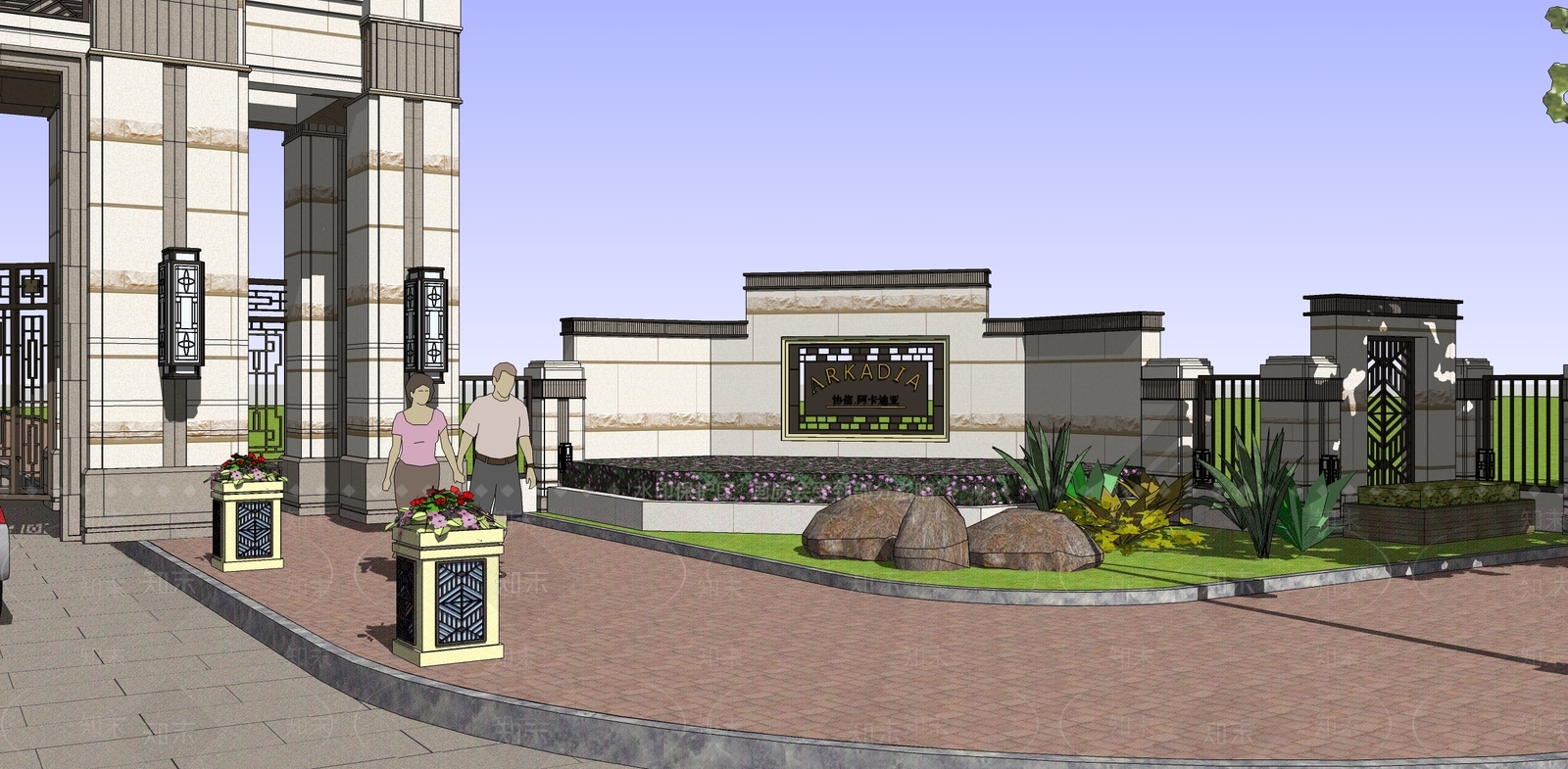 新古典大门SU模型下载【ID:1162183687】