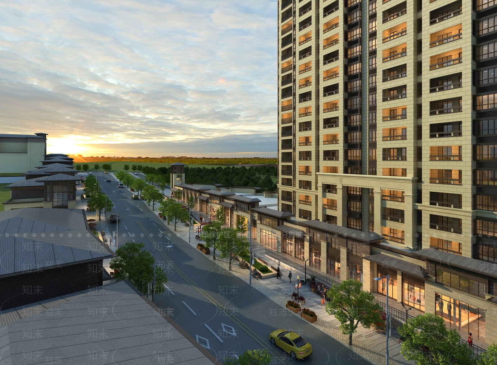 商住楼小鸟瞰3D模型下载【ID:1162184460】